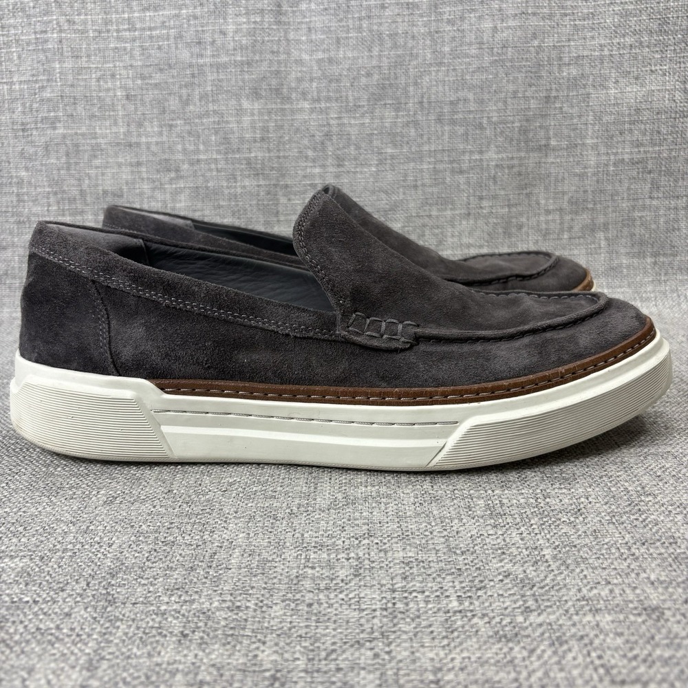 Allen Edmonds Burke Mens 9.5 D Charcoal Grey Suede Slip On Loafer‎ Sneaker 3938